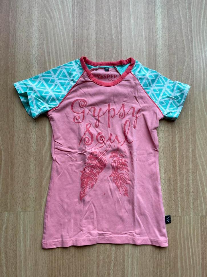 Vesper shirt meisje maat 122 zgan roze mintgroen, Kinderen en Baby's, Kinderkleding | Maat 122, Zo goed als nieuw, Meisje, Shirt of Longsleeve