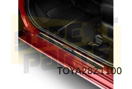 Toyota Yaris P13 Instaplijsten (2x) tekst ''Hybrid" Originee, Auto-onderdelen, Carrosserie en Plaatwerk, Toyota, Nieuw, Verzenden