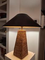 Handgemaakte grote Rattan Lamp uit Myanmar, Huis en Inrichting, Aziatisch, Gebruikt, Stof, Ophalen of Verzenden