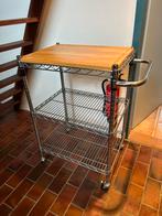 Keuken Trolley met Houten Bovenblad, Ophalen, Zo goed als nieuw