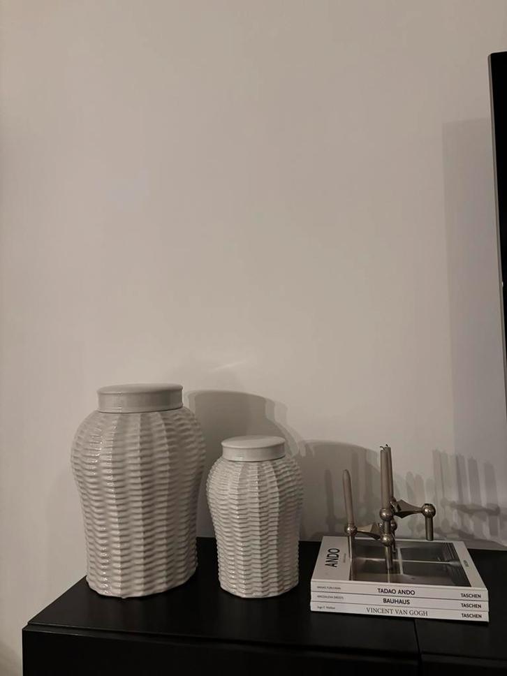 Vaas - Eichholtz Fort Meyers S en L, Huis en Inrichting, Woonaccessoires | Vazen, Zo goed als nieuw, Wit, Minder dan 50 cm, Aardewerk of Porselein