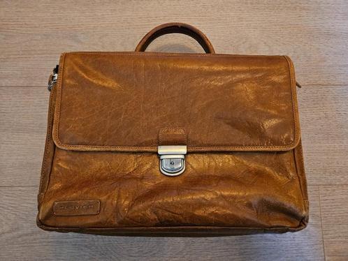 Leren aktetas met laptop vak, Computers en Software, Laptoptassen, Gebruikt, Aktetas, 15 inch, Ophalen