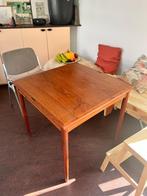 Deens Design uitklapbare massief hout eettafel, 50 tot 100 cm, Deens minimalistisch, 150 tot 200 cm, Teakhout