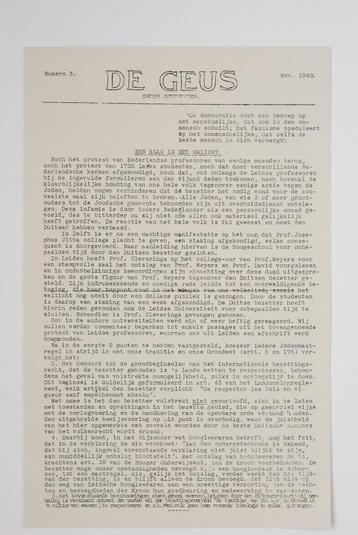 November 1940 - De Geus onder studenten | Heruitgave 1994 beschikbaar voor biedingen