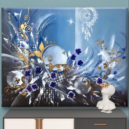 Abstract schilderij 100x80cm, Huis en Inrichting, Woonaccessoires | Schilderijen, Tekeningen en Foto's, Nieuw, Schilderij, Minder dan 50 cm