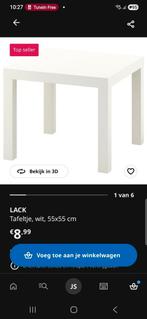 Nieuw in doos salon tafeltje wit, Huis en Inrichting, Tafels | Salontafels, Ophalen, 50 tot 100 cm, Rond, Nieuw