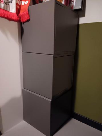 3 IKEA Eket kastjes - antraciet grijs