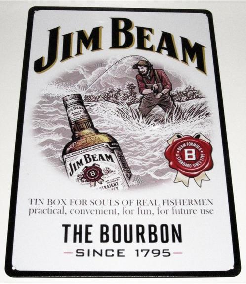 WHISKEY JIM BEAM : Bord Jim Beam - The Bourbon Since 1795, Verzamelen, Merken en Reclamevoorwerpen, Nieuw, Reclamebord, Verzenden
