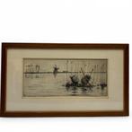 Johan Hemkes (1894-1988) - ‘Yn ‘t wetterlan’, Antiek en Kunst, Kunst | Etsen en Gravures, Ophalen of Verzenden