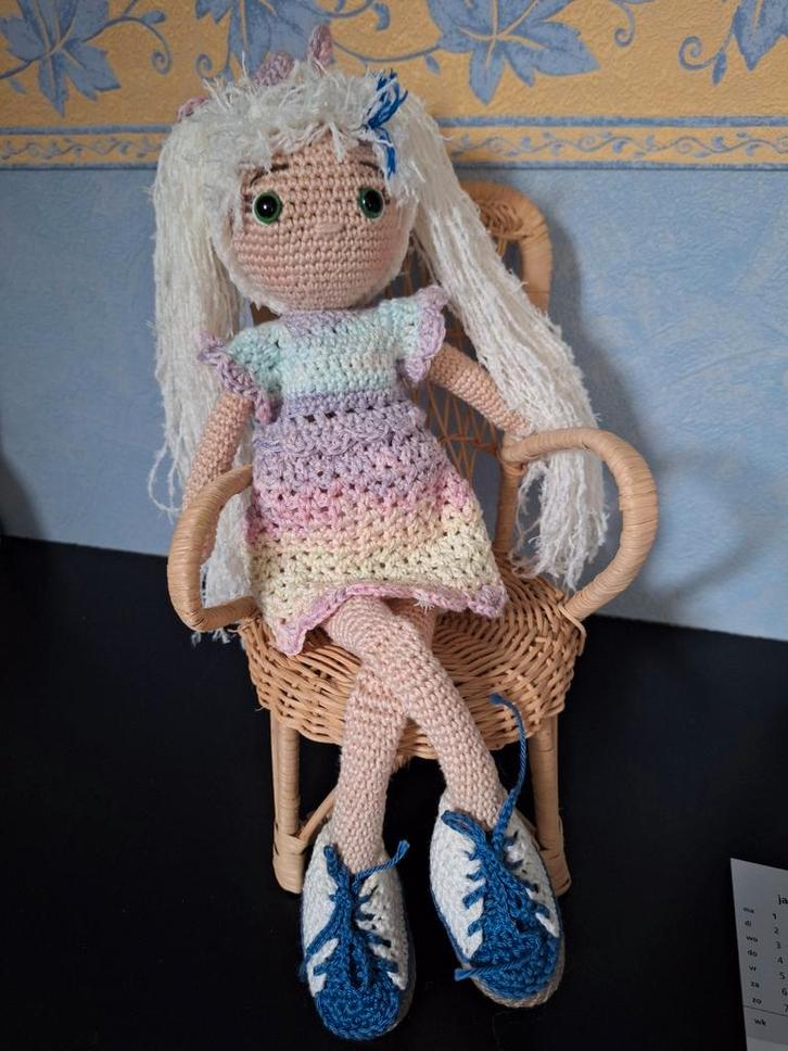 Lisa, gehaakte pop, Kinderen en Baby's, Speelgoed | Knuffels en Pluche, Nieuw, Overige typen, Ophalen of Verzenden