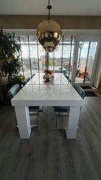 Witte eettafel 225 bij 104 cm, Ophalen, Gebruikt, 200 cm of meer, 50 tot 100 cm