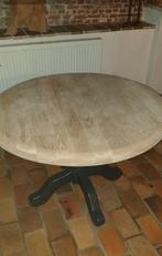 Blank eiken ronde eettafel, Zo goed als nieuw, Ophalen