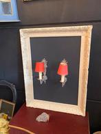 Schilderijlijst met 2 lampjes H 84 br 64, Antiek en Kunst, Curiosa en Brocante, Ophalen