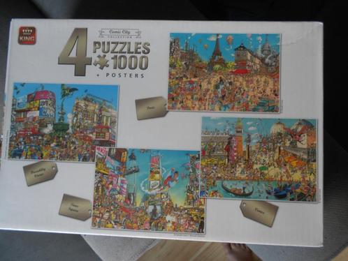 KING comic city collection 4 puzzels, Hobby en Vrije tijd, Denksport en Puzzels, Nieuw, Legpuzzel, 500 t/m 1500 stukjes, Ophalen