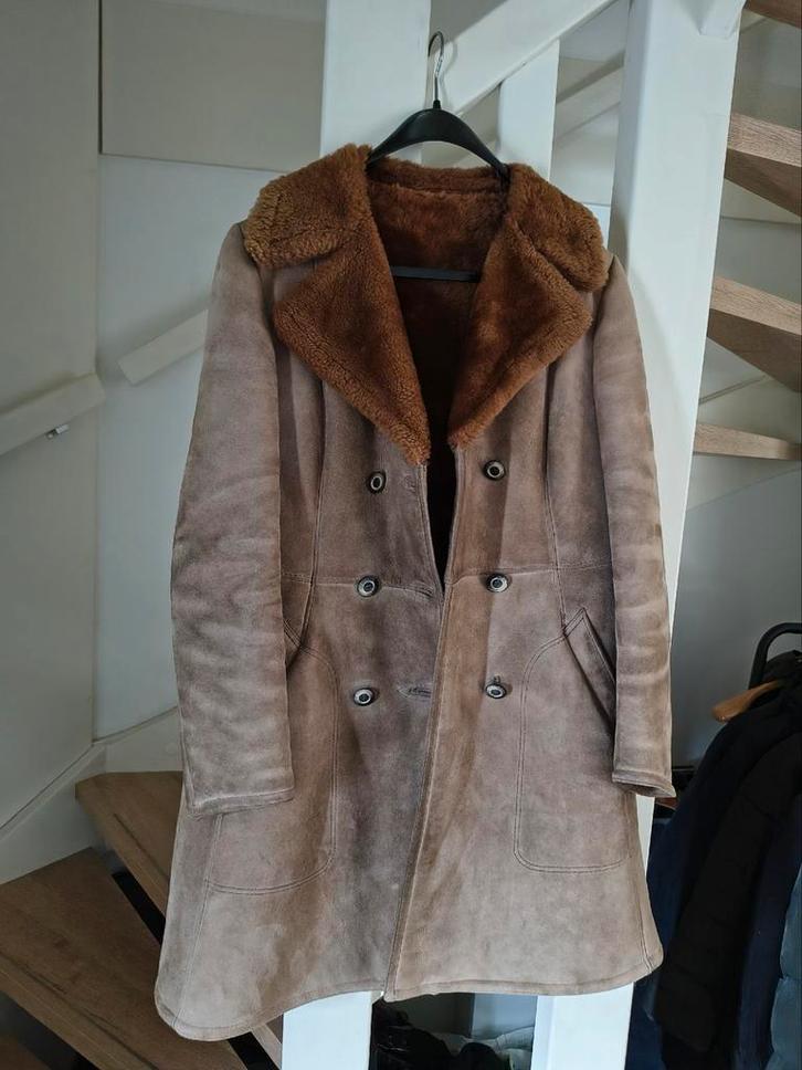 Vintage jaren 70 lamsleren jas (wel echt uit die tijd!), Kleding | Dames, Jassen | Zomer, Gedragen, Maat 38/40 (M), Bruin, Ophalen of Verzenden