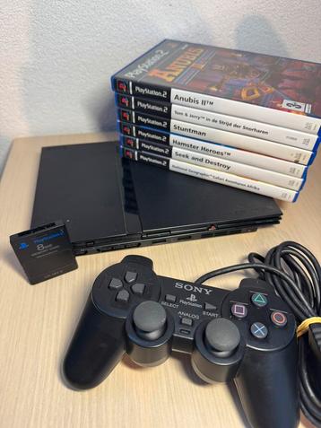 Playstation 2 met controller en 6 spellen beschikbaar voor biedingen