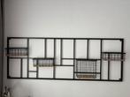 Zwart Metalen Wandrek met Mandjes - 150x55cm, Huis en Inrichting, Woonaccessoires | Wandplanken en Boekenplanken, Ophalen, Zo goed als nieuw