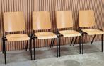 70 x schoolstoelen kantine stoelen cafe horeca hout metaal, Huis en Inrichting, Ophalen of Verzenden, Zo goed als nieuw, Zwart