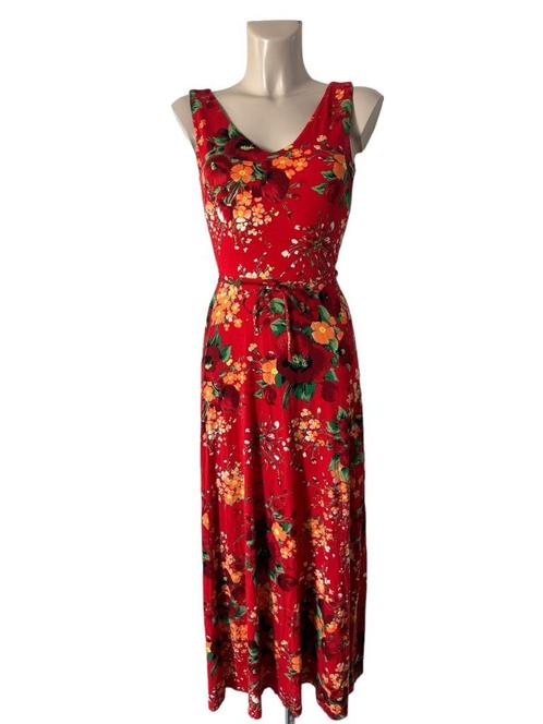 King Louie maxi jurk XS, Kleding | Dames, Jurken, Zo goed als nieuw, Maat 34 (XS) of kleiner, Rood, Onder de knie, Ophalen of Verzenden