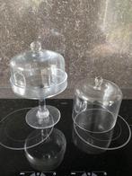glazen taartstolp met 2 bijpassende deksels, Huis en Inrichting, Keuken | Servies, Ophalen, Nieuw, Overige stijlen, Glas