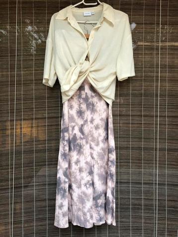 Rok Asos, mt 38, viscose, pastel grijs en creme beschikbaar voor biedingen