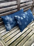 Woonkussens denim blauw ruit diverse afmetingen, Groningen, Nieuw, Ophalen of Verzenden, Info@hetstoerewoonhuis.nl