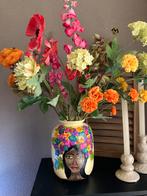 Handbeschilderde Vaas beauty Ook Leuk met Zijden bloemen, Ophalen of Verzenden, Nieuw