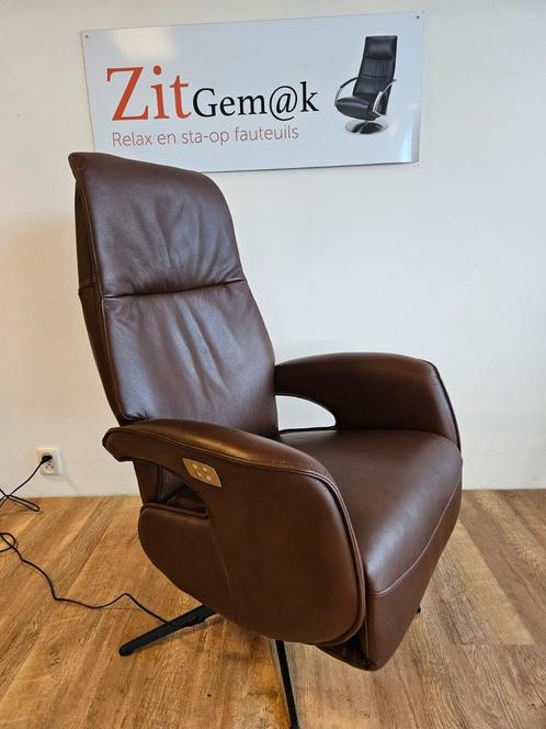 Draai, Relaxfauteuil van Zitgemak Joure., Huis en Inrichting, Fauteuils, Zo goed als nieuw, Leer, 75 tot 100 cm, 75 tot 100 cm