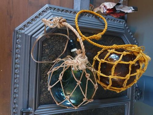Oude vintage glazen visnet drijvers., Antiek en Kunst, Antiek | Glas en Kristal, Ophalen