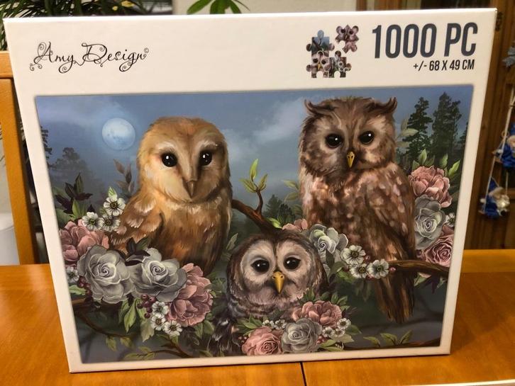Uilen puzzels Amy Design 1000 st puzzel amazing owls, Hobby en Vrije tijd, Denksport en Puzzels, Zo goed als nieuw, Legpuzzel