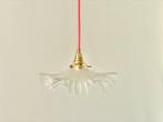 Vintage glazen hanglamp – matglas, Frans, Ophalen of Verzenden, Minder dan 50 cm, Glas
