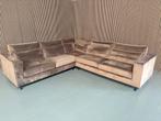 GRATIS LEVERING Velvet Hoekbank Bruin 340x310 GEREINIGD, 300 cm of meer, Ophalen of Verzenden, Zo goed als nieuw, 150 cm of meer