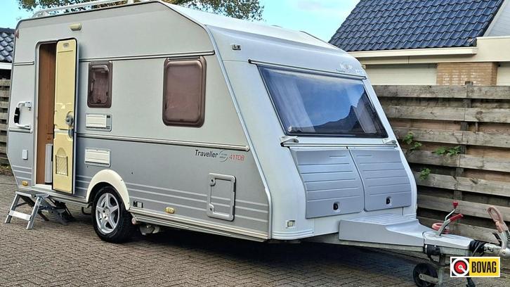 Kip Traveller 41 TDB Incl mover, voortent, FD., Caravans en Kamperen, Caravans, Bedrijf, tot en met 4, 750 - 1000 kg, Treinzit