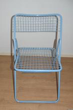 Vintage IKEA Ted Net Niels Gammelgaard klapstoel stoel, Huis en Inrichting, Stoelen, Ophalen, Gebruikt, Blauw, Metaal
