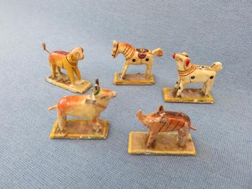 Antieke houten speelgoed beestjes - ca. 1900 beschikbaar voor biedingen