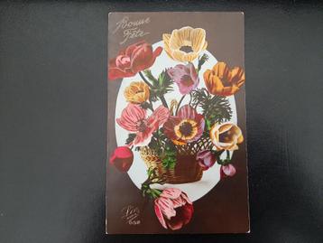 Anemonen, boeket, Leo Paris 652, Bonne Fête, gelopen, beschikbaar voor biedingen