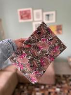 Stof roze bruin bloemen retro vintage jaren 60 of 70, Hobby en Vrije tijd, Stoffen en Lappen, Bruin, 120 cm of meer, Ophalen of Verzenden