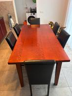 Aangeboden een tafel met 6 stoelen, Huis en Inrichting, Ophalen, Gebruikt, 4 tot 6 stoelen