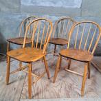 Vintage 4 stuks Spijlenstoelen, 1960s., Ophalen, Zo goed als nieuw, Twee