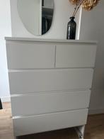 IKEA MALM, Chest of 6 drawers, white, 80x123 cm, Ophalen, Gebruikt, 25 tot 50 cm, Minder dan 100 cm