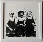 Litho prent 3 Baadsters, jaren 80/90, ingelijst, Antiek en Kunst, Ophalen of Verzenden