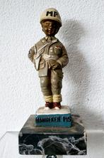 Vintage sculptuur Manneke Pis op marmeren voet, Antiek en Kunst, Ophalen of Verzenden