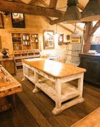 decoratieve oude werktafel, keukeneiland, Ophalen