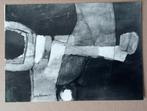 Jos Schimmer persfoto abstract schilderij jaren 70, Antiek en Kunst, Verzenden