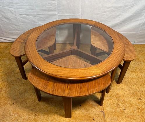 Gratis bezorging!Mid-Century Retro Vintage Teak Salontafel, Huis en Inrichting, Tafels | Salontafels, Gebruikt, Minder dan 50 cm