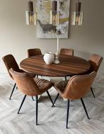 Eetkamer stoelen (6 stuks), Ophalen, Gebruikt, Bruin, Leer