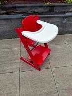 Stokke Tripp Trapp stoel, met tafelblad en babyset, Ophalen, Gebruikt, Meegroeistoel, Stoelverkleiner