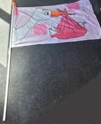 Vlaggenstok met vlag ooievaar meisje, Ophalen, Zo goed als nieuw