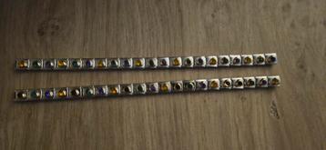2x Handgemaakte armbandjes met  hartjes gekleurde steentjes  beschikbaar voor biedingen