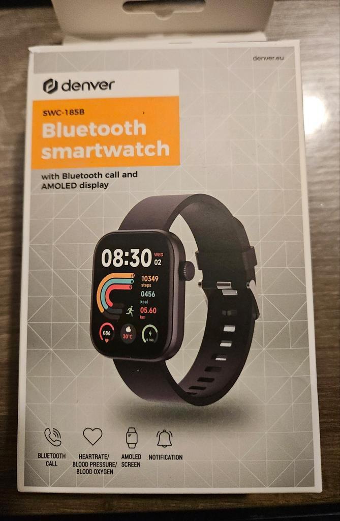 Denver SWC-165B Smartwatch, Sieraden, Tassen en Uiterlijk, Smartwatches, Nieuw, Android, Zwart, Afstand, Calorieverbanding, Hartslag